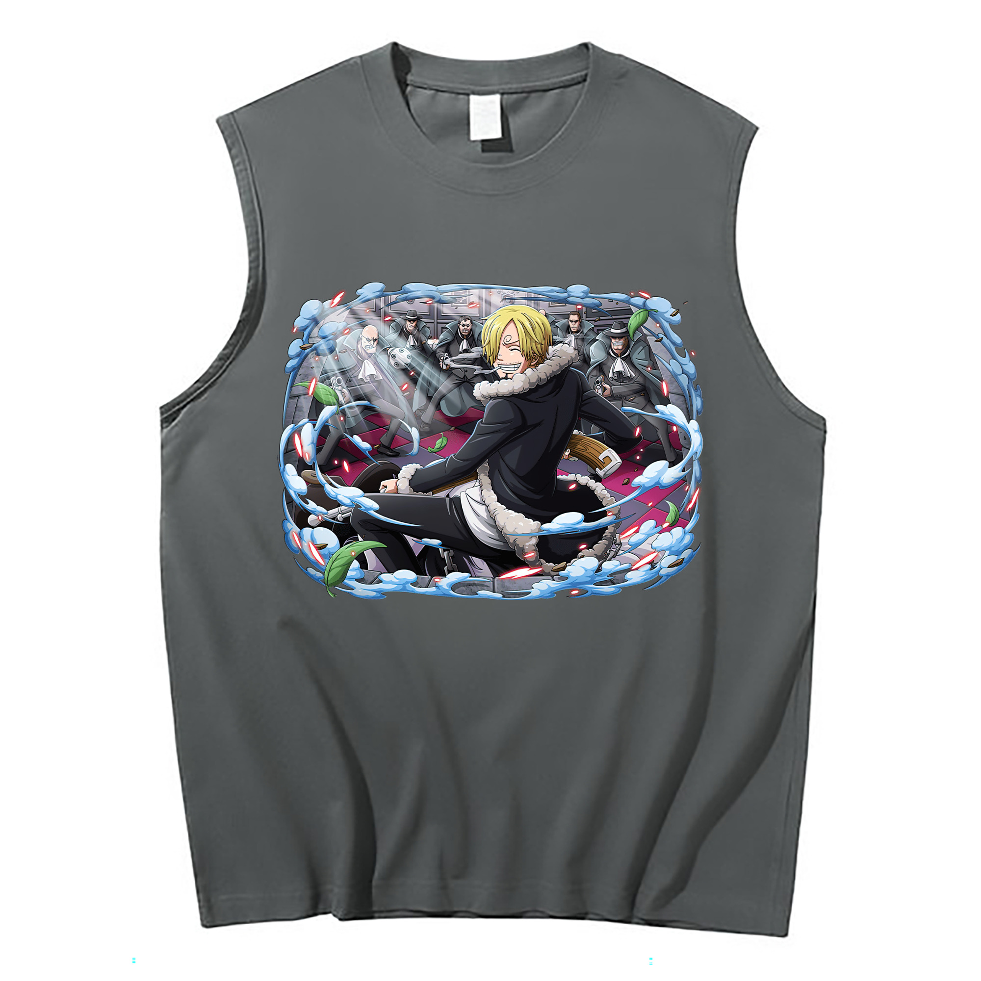 （画像用） ワンピース サンジ ONE PIECE Sanji コットン100％タンクトップ（フロントプリント）